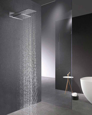 Chrome Thermostatic Built-in Shower Set Modern Design, in a bathroom setting