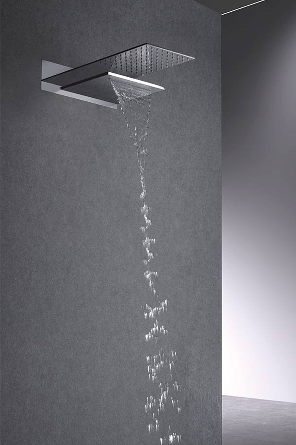 Chrome Thermostatic Built-in Shower Set Modern Design, view 2