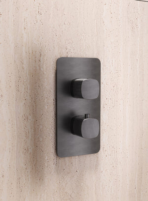 Firenze – Sassari Brushed Nickel Concealed Thermostatic Shower Set, view 4