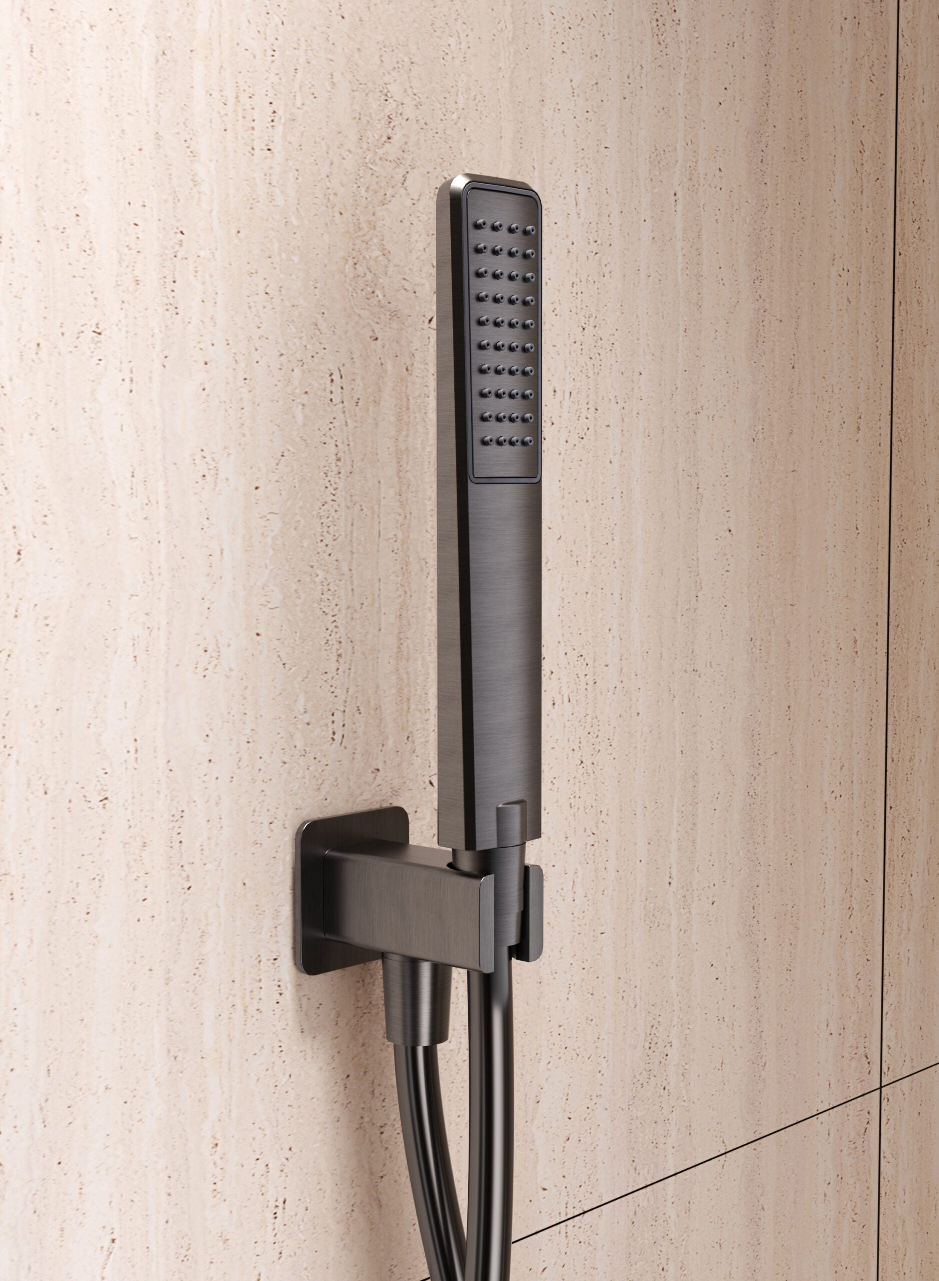 Firenze – Sassari Brushed Gold Concealed Thermostatic Shower Set, view 2