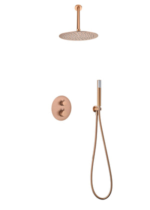 Tivoli Brushed Rose Gold Thermostatic Shower Set, view 2