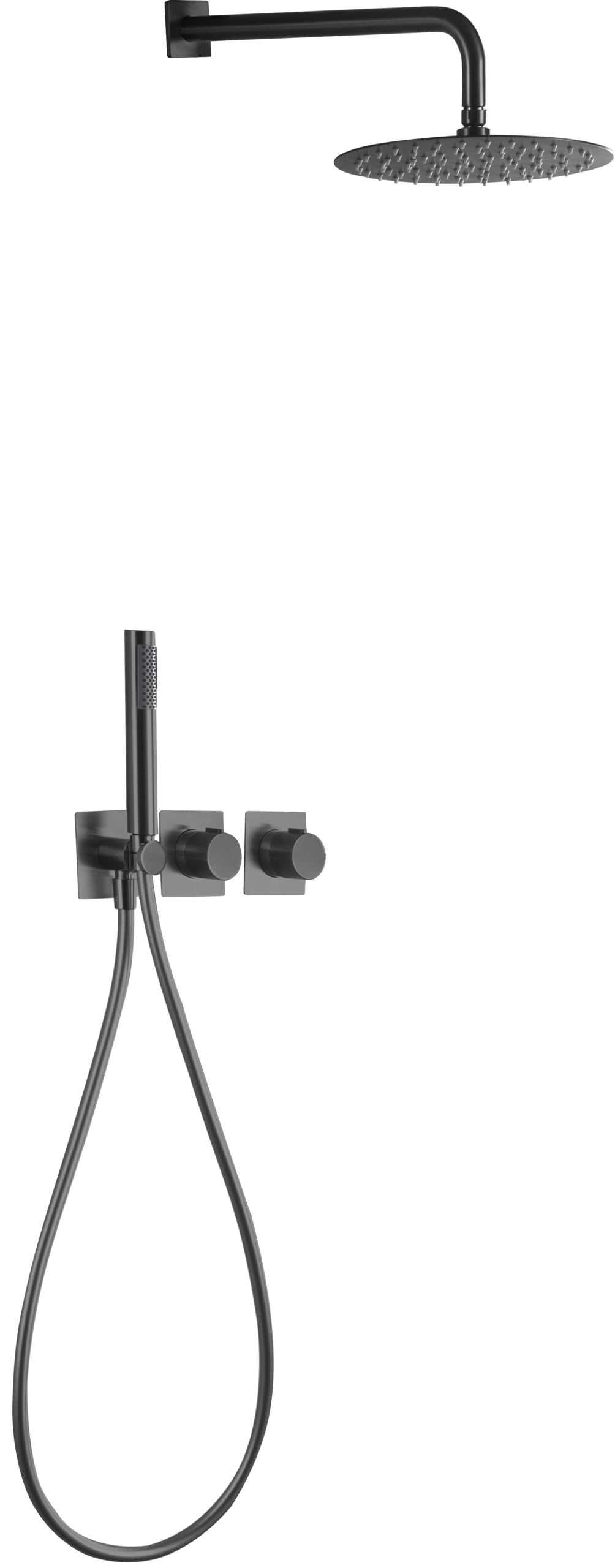 Conjunto Ducha Termostático Empotrado Tíbet Negro Gun Metal - Shower Set