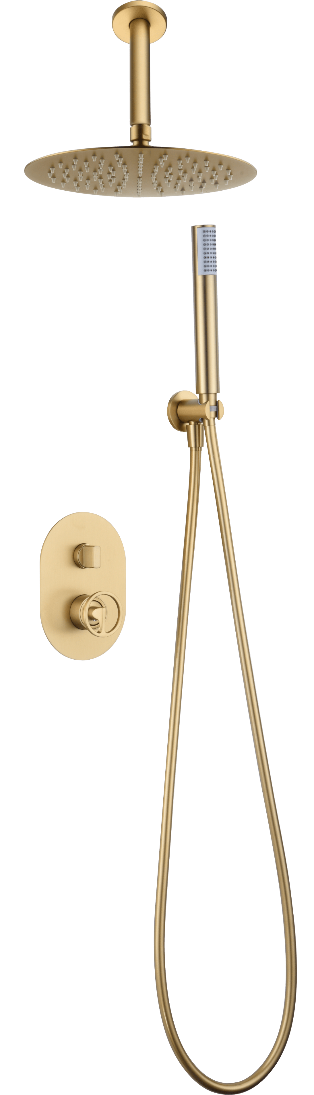 Conjunto de ducha monomando empotrado Vesubio cepillado | IMEX