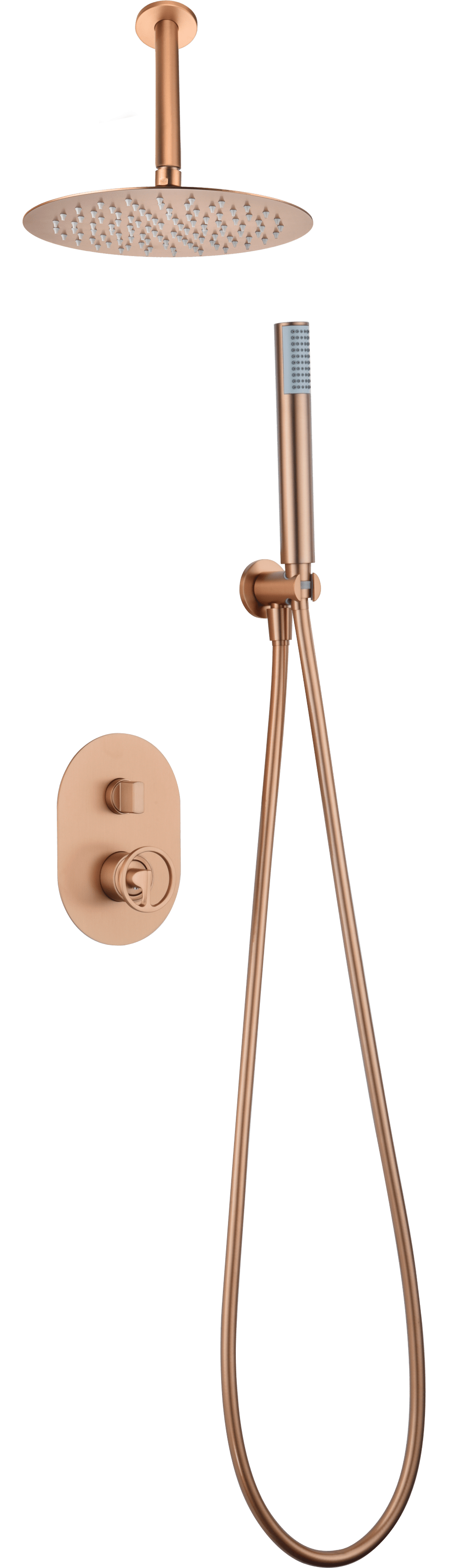 Conjunto de ducha monomando empotrado Vesubio cepillado | IMEX