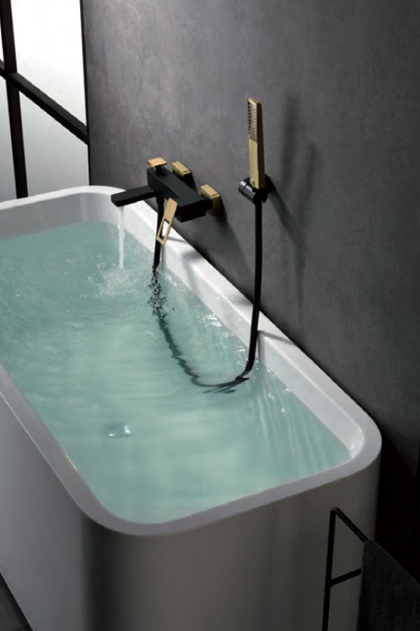 Black and Gold Glossy Shower Faucet Set Sweden Series, view 2