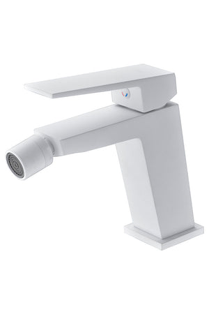 Matte White Single Lever Bidet Mixer Tap, mixer detail