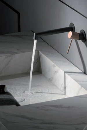 Champagne Gray Recessed Sink Mixer Single Lever Faucet, mixer detail
