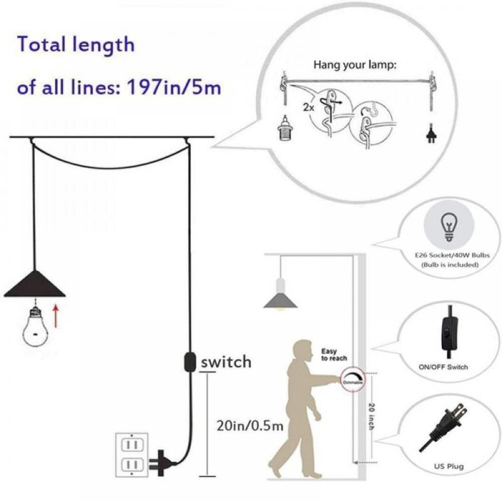 Lámpara colgante moderna pintada de gris