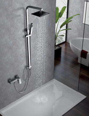 Chrome Shower Bar Without Taps Modern Minimalist Design, view 3