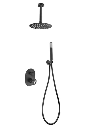 Vesuvio Matte Black Built-in Single-Lever Shower Set, view 2
