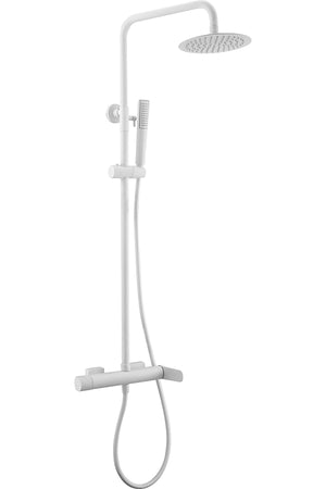 Matte White Single Handle Shower Set Modern Design, view 2