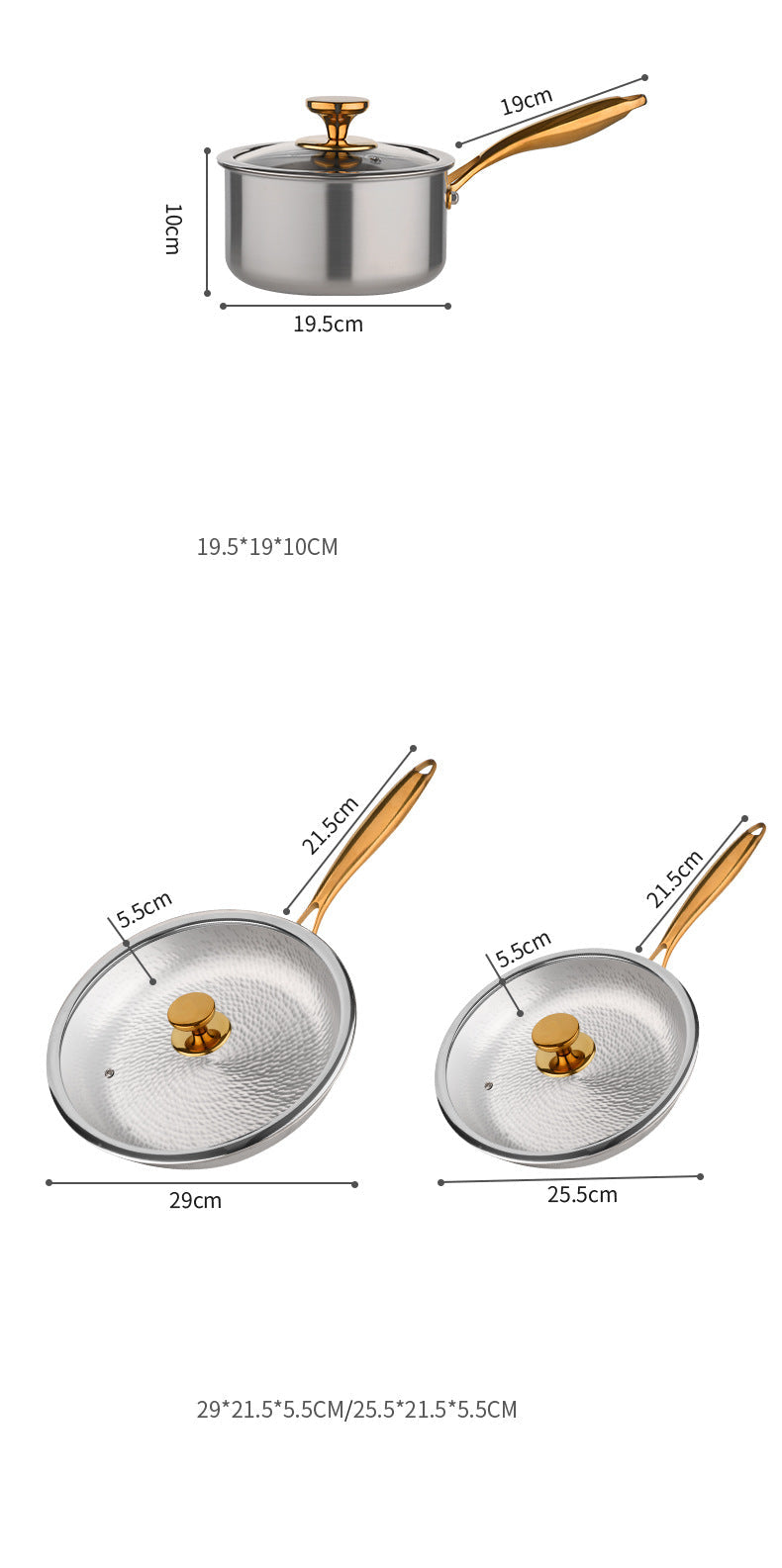 Modern Minimalist Titanium Uncoated Cookware Set