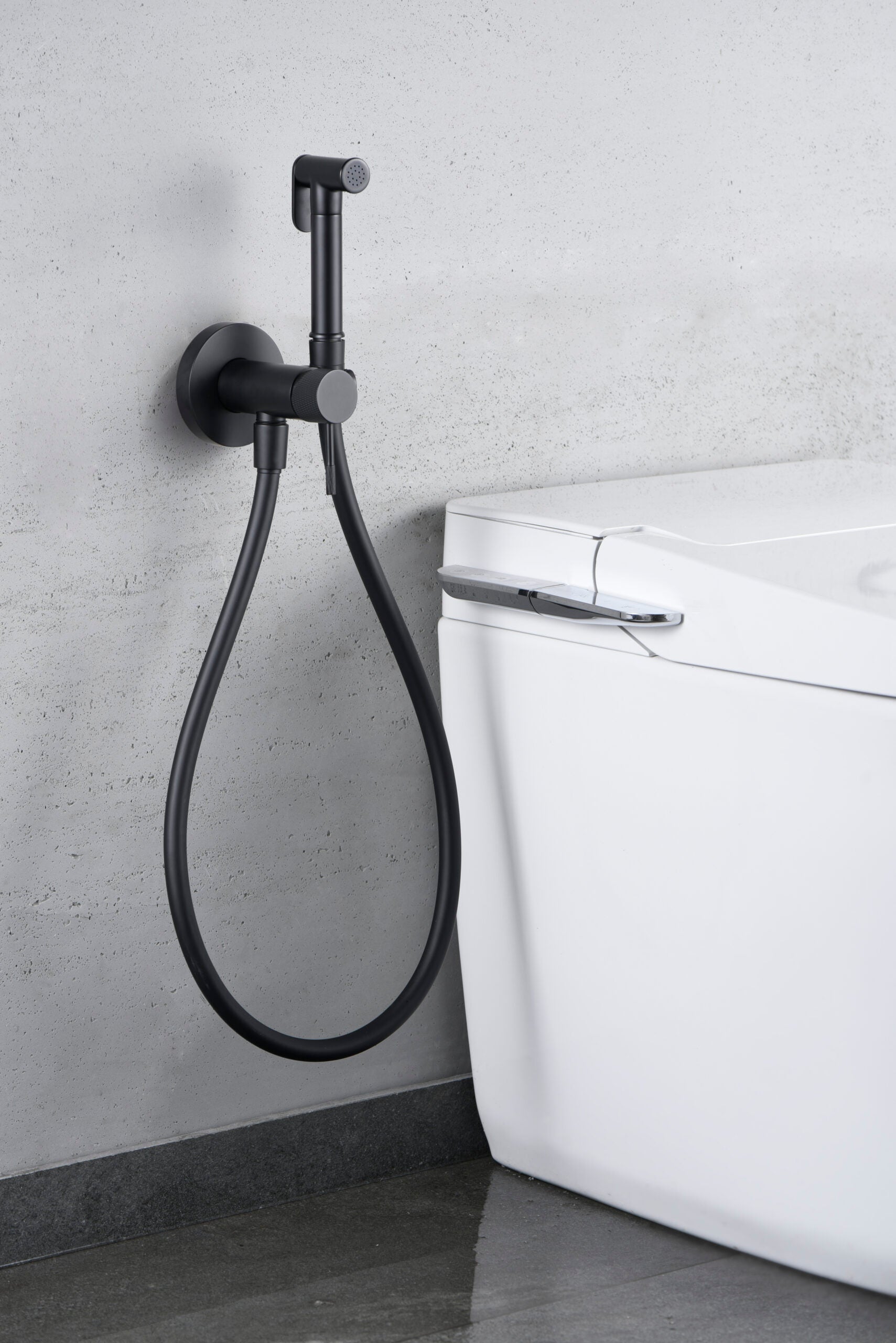 Matte Black Built-in Bidet Faucet Modern Bathroom, view 2