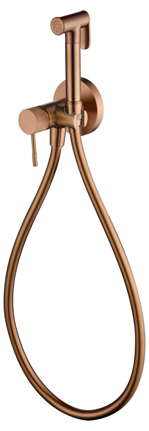 Brushed Rose Gold Built-in Bidet Faucet Modern Design, view 6