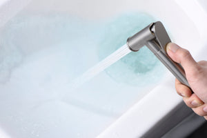 Brushed Nickel Built-in Bidet Faucet Modern Design, handle detail