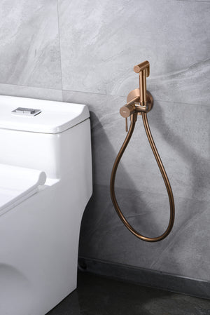 Brushed Rose Gold Built-in Bidet Faucet Modern Design, view 4