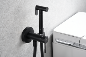Matte Black Built-in Bidet Faucet Modern Design, mixer detail