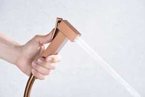 Brushed Rose Gold Built-in Bidet Faucet Single Lever, handle detail