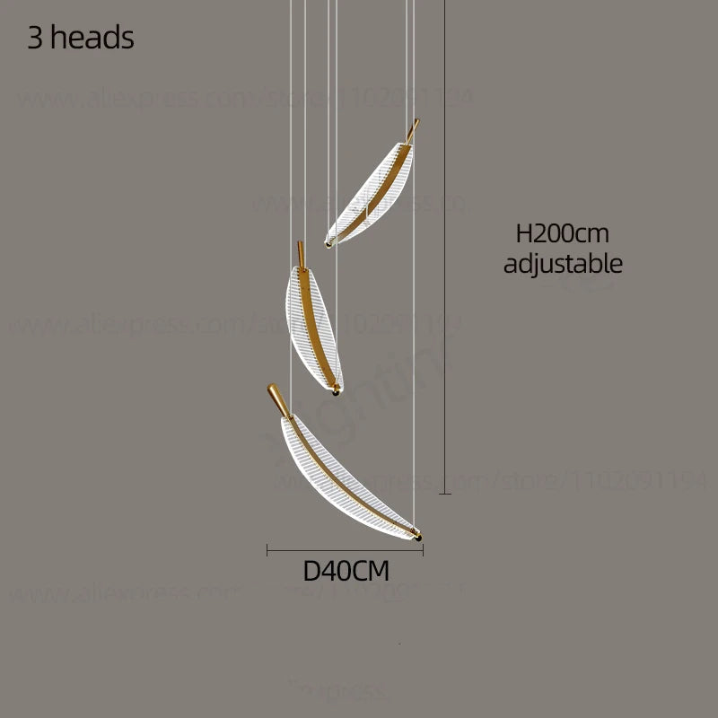 Lámpara colgante moderna en espiral con LED