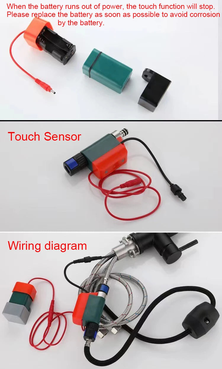 Grifo extraíble para lavabo con sensor de cascada y 3 modos