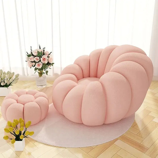 Sillón nórdico perezoso con forma de nube de calabaza