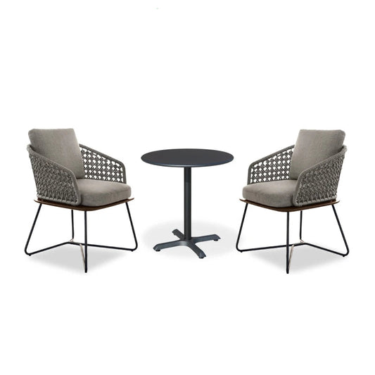 Conjunto de sofás de ratán de madera para jardín nórdico al aire libre