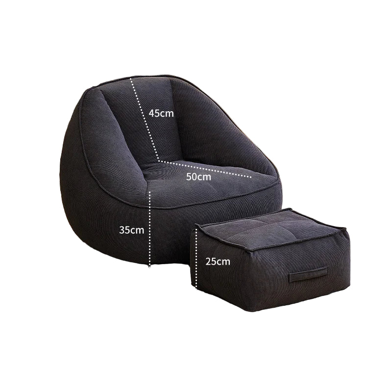 Sillón puf otomano individual ligero de pana