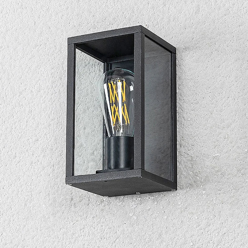 Lámpara de pared moderna impermeable con caja de cristal
