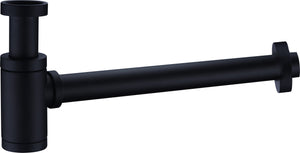 Round Matte Black Bathroom Siphon Modern Design, view 3