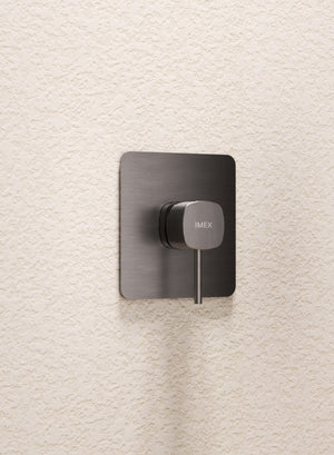 Black Gun Metal Concealed Single Lever Shower Set with Rain Head FIRENZE, view 2