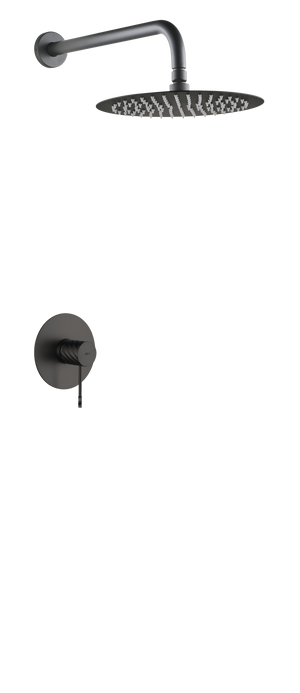 Black Gun Metal Concealed Single Lever Shower Set with Rain Head GÉNOVA, main product view