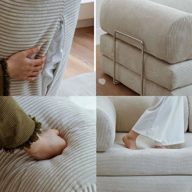 Sofá cama plegable minimalista de pana