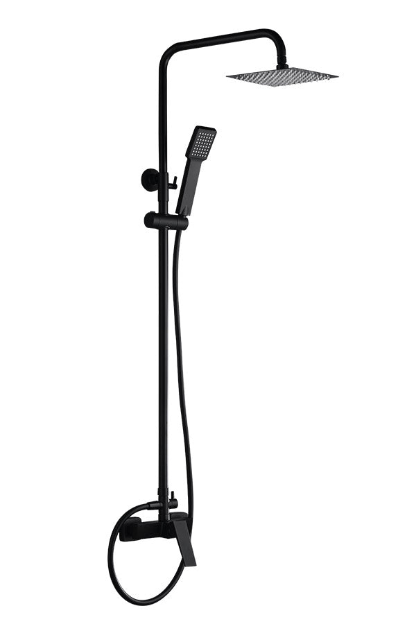 Matte Black Single Handle Shower Set Modern Design, view 2