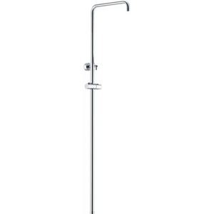Round Chrome Shower Rail 60cm with Brass Brackets, main product view