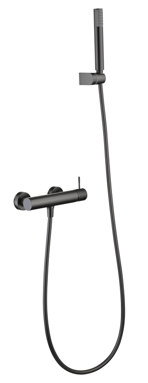 Génova Black Gun Metal Single Lever Shower Kit, main product view