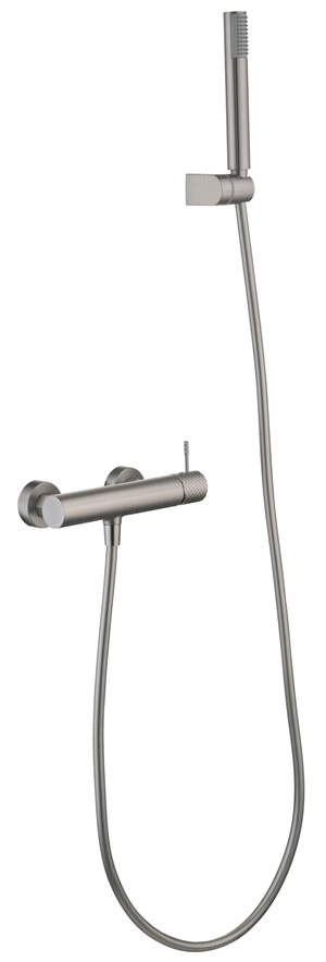 Génova Brushed Nickel Single Lever Shower Kit, main product view