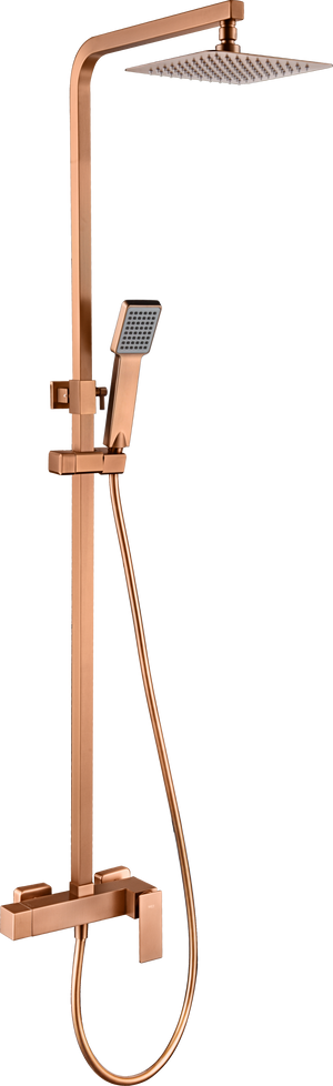 Brushed Rose Gold Single Handle Shower Set, view 2