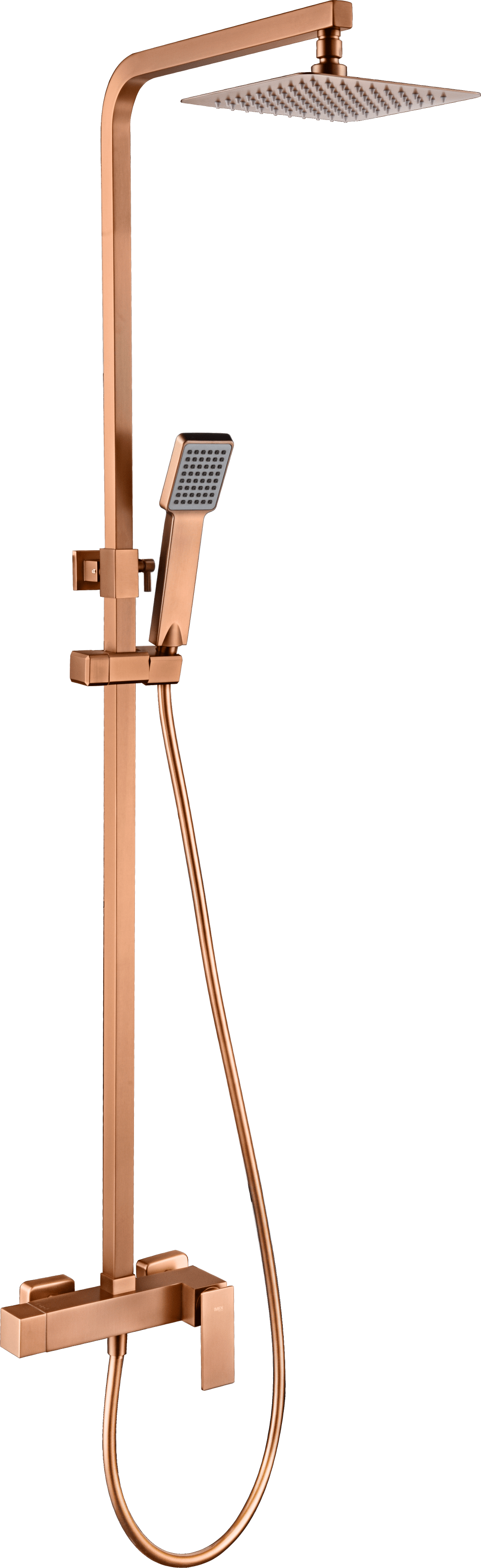 Juego de ducha monomando Pisa en oro rosa cepillado | IMEX