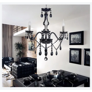 Black Crystal Tears Chandelier with 8 Adjustable Arm Lights - view 2