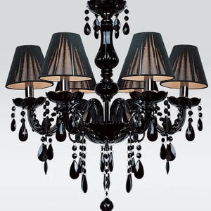 Black Crystal Tears Chandelier with 8 Adjustable Arm Lights - view 6