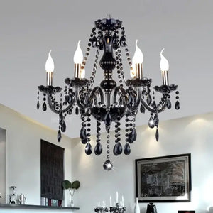 Black Crystal Tears Chandelier with 8 Adjustable Arm Lights - view 5
