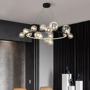 Clear Glass Bubble LED Chandelier Lamp - Ceiling Light