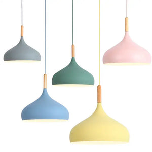 Modern Wooden Pendant Light with LED Color Changing - view 3