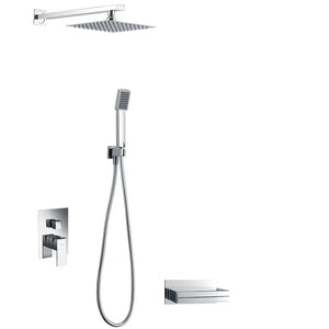 Chrome Single Handle Built-in Shower Set Modern Design, main product view