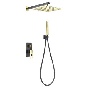 Black and Gold Single Handle Built-in Shower Set, main product view