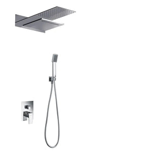 Chrome Thermostatic Built-in Shower Set Modern Design, main product view