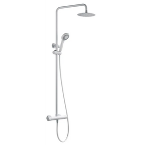 Matte White Thermostatic Shower Set Modern Design, main product view