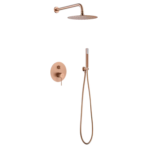 Brushed Rose Gold Single Handle Shower Set Recessed, main product view