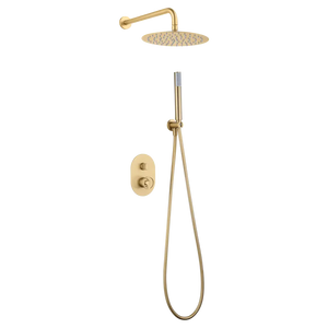 Brushed Gold Single Handle Built-in Shower Set, main product view