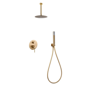 Brushed Gold Single-Lever Built-In Shower Set, main product view
